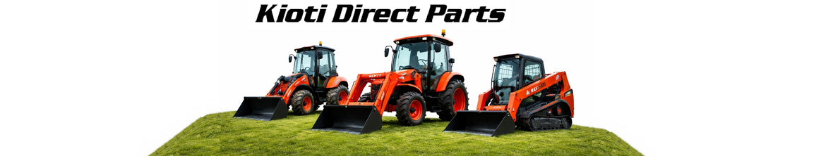 Kioti machines on a grassy hill with text